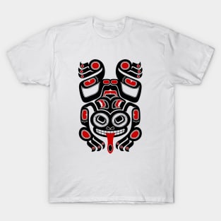 Red and Black Haida Spirit Tree Frog T-Shirt